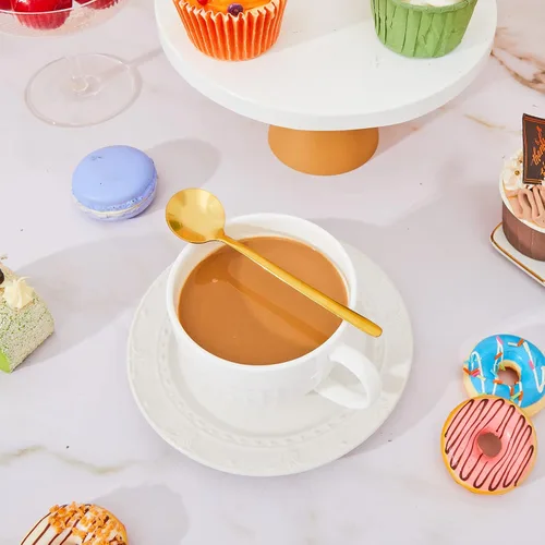 Vista 4 de Gueevin Juego de 100 cucharas de té de boda de 4.7 pulgadas para invitados, mini cucharadita de postre de acero inoxidable con 100 etiquetas