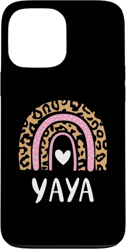 Vista 24 de Yaya Leopard Print Rainbow Cute Mothers Day Funny Yaya Case for iPhone 16