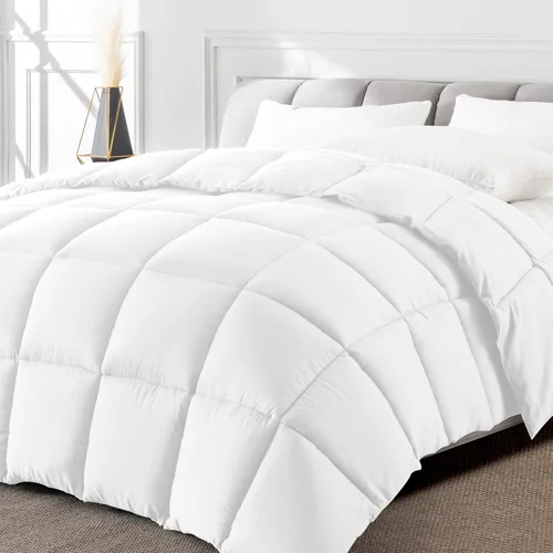 Vista 7 de Relleno de edredón Queen – Edredón acolchado alternativo para todas las estaciones, tamaño Queen con pestañas en las esquinas, lavable a máquina