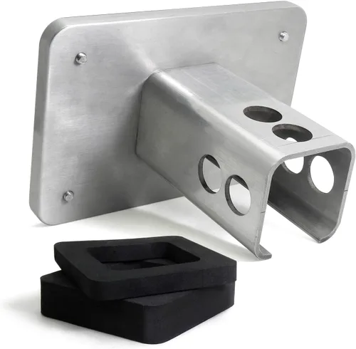 Vista 4 de iPick Image Para Ford F-150 Lariat 3D Negro Grueso Sólido Billet Aluminio 2 Pulgadas Enganche De Remolque Cubierta - Con Licencia Oficial