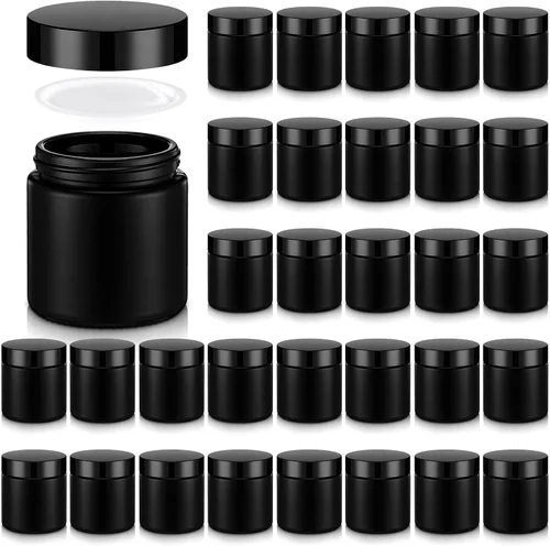 Vista 47 de Norme 24 Frascos de Vidrio de 4 oz con Tapas Herméticos Redondos a Prueba de Fugas Frascos Cosméticos Vacíos con Revestimientos Internos en la Tapa