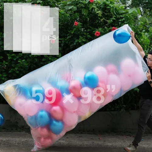 Vista 7 de 2 bolsas de globos de 59 x 98.4 pulgadas para transportar globos para bodas, fiestas Bolsas de globos para transporte extra grandes, los globos