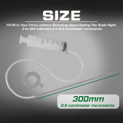 Vista 3 de MOTO4U Kit de ajuste de aceite de horquilla - Jeringa de 2.0 fl oz con anillo ajustable para suspensión de horquilla de motocicleta