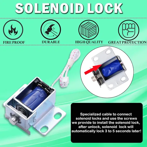Vista 5 de Cerradura de repuesto para caja fuerte de armas con cerradura de solenoide de alta seguridad, teclado digital cromado, cerradura electrónica segura