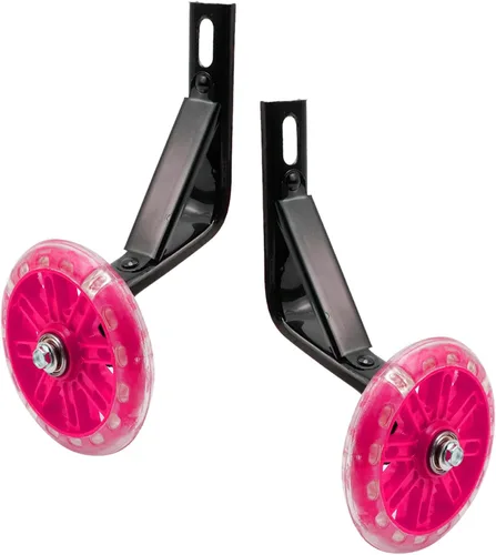 Vista 13 de Par de ruedas auxiliares de bicicleta para niños, accesorios para bicicletas de 12 "14" 16", ruedas de entrenamiento flash