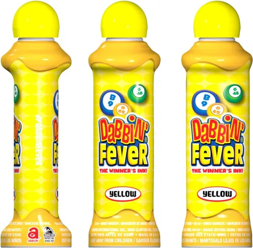 Vista 2 de Dabbin' Fever - Marcadores de bingo, una docena de 3 onzas de tinta (Amarillo)