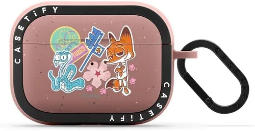 Vista 58 de CASETiFY AirPods Pro (1ª/2ª Gen) Estuche Bounce con Anillo [Colaboración Frozen] - Copo de Nieve de Anna - Taupe Mate