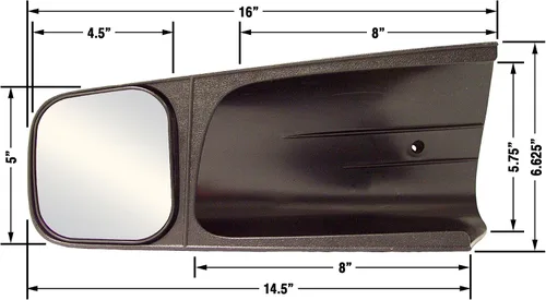 Vista 3 de CIPA Espejo de remolque personalizado 10201 - Chevy/GMC/Cadillac, lado del conductor