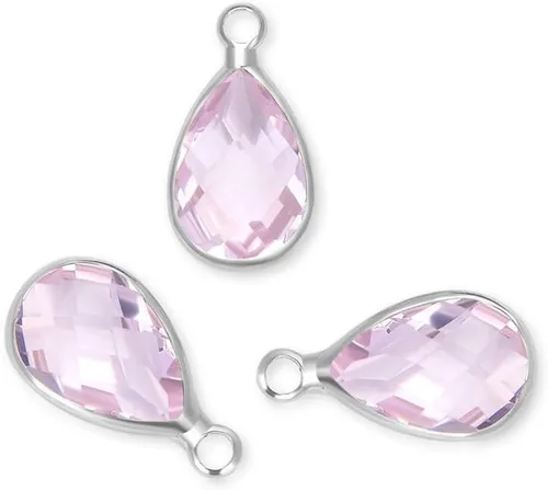 Vista 18 de Adabele Colgante de piedra natal de grado A, gota de 0.433 in, 0.551 in y 0.630 in, chapado en plata de ley para aretes personalizados, pulseras