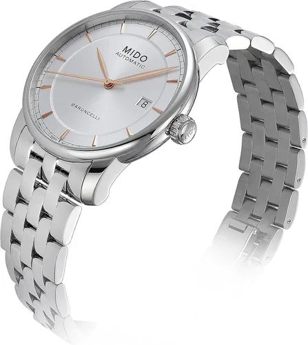 Vista 4 de Mido Reloj Hombre Commander Baroncelli Automático Mido Caliber 80 (Base ETA C07.611) Reloj, plateado, Reloj automático