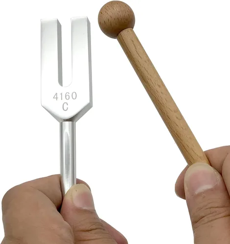 Vista 5 de Juego de diapasones de ángel 4096 Hz 4160 Hz 4225 Hz para limpieza de cristales, sintonizadores de ángel, martillo de madera y bolsa de terciopelo