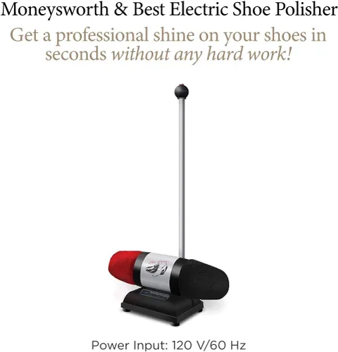 Vista 3 de Moneysworth & Best Pulidor eléctrico de zapatos, pulidor de zapatos de doble amortiguación para todos los zapatos de cuero, fácil control de botón