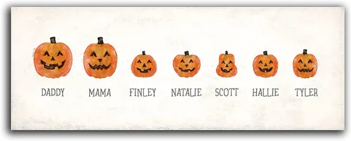 Vista 53 de Personal-Prints Familia Jack-O-Lantern – Regalo único personalizado de Halloween u otoño para Acción de Gracias o decoración y inauguración