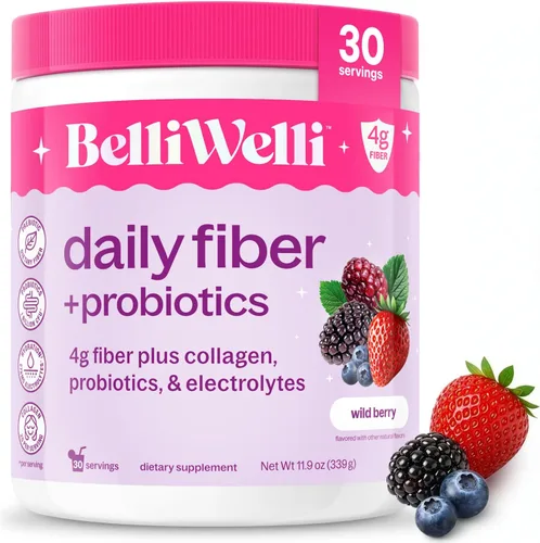 Vista 10 de BelliWelli Suplemento de fibra para mujeres y hombres – Polvo de fibra diaria premium de acacia orgánica con colágeno añadido, electrolitos