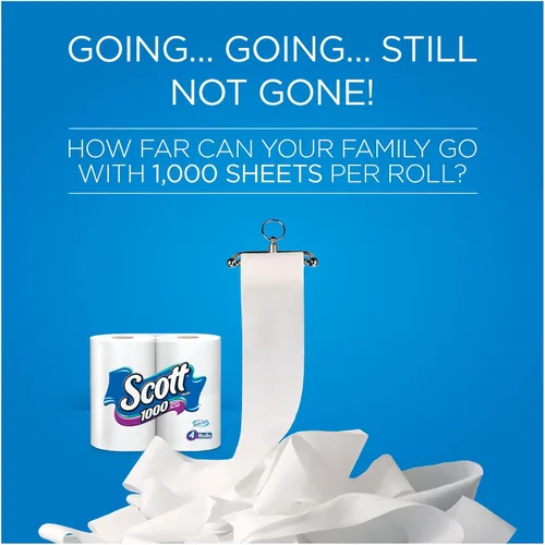 Vista 2 de Scott Papel higiénico, 1000 hojas por rollo, papel higiénico, 20 rollos