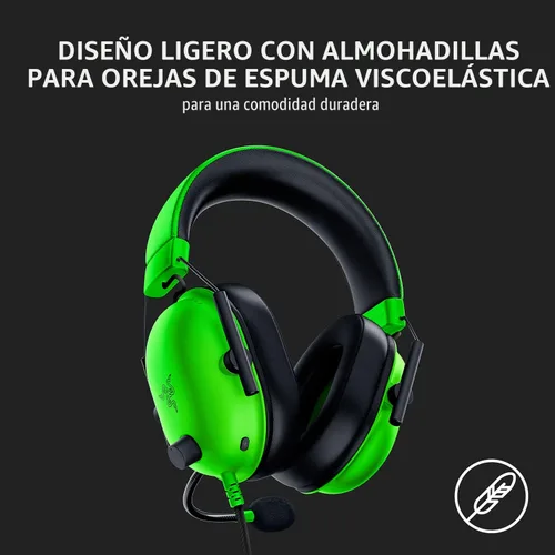 Vista 6 de Razer BlackShark V2 X Gaming Headset, 3.5mm Audio Jack, Green Verde