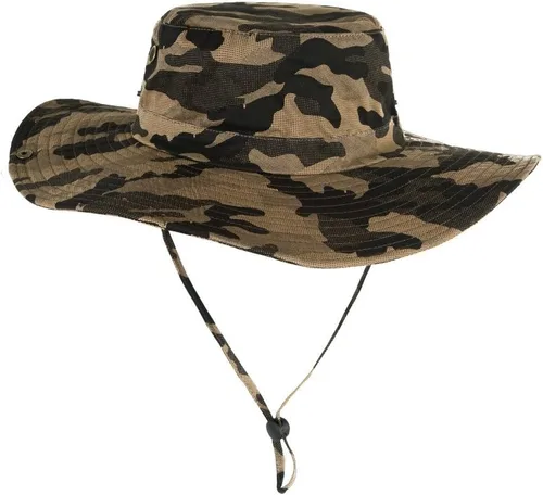 Vista 3 de Sombrero de pesca Sun Boonie de ala ancha para exteriores con protección UV de verano con cordón de barbilla lateral