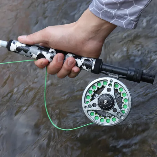 Vista 5 de Sougayilang Kit Combo de Iniciación de Pesca con Mosca Estándar, Caña de Mosca de 9 Pies Peso 5/6 con Mango SuperPolymer, Accesorios, Estuche