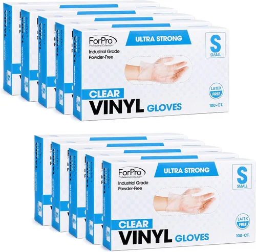 Vista 15 de ForPro Disposable Vinyl Gloves, 3.9 Mil, Powder & Latex-Free, Food Safe Negro