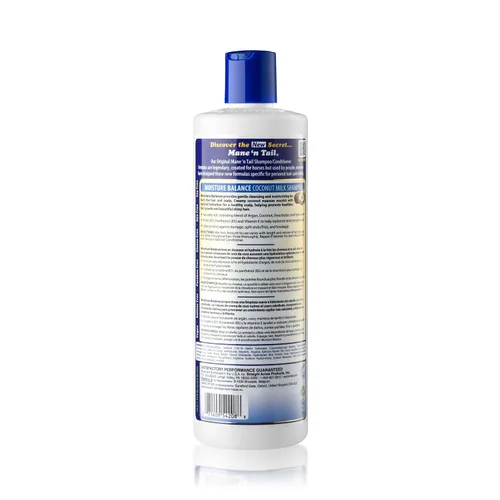 Vista 2 de Mane 'n Tail Champú Moisture Balance con leche de coco y biotina (20 onzas) Sin sulfato, sin parabenos, fórmula vegana para cabello y cuero