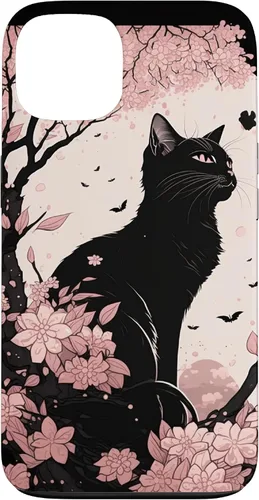 Vista 7 de Cute Pink Japanese Cherry Blossom Cat Aesthetic Case for iPhone 16