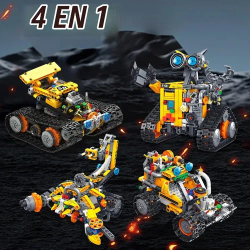 Vista 2 de Kit de construcción de robot, aplicación y control remoto, juguetes de robot para niños, 4 en 1, robot de bloques de construcción de control remoto