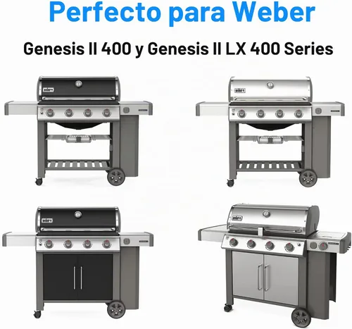 Vista 7 de DELSbbq 66097 66089 Rejillas de parrilla para Weber Genesis II 400 y LX 400