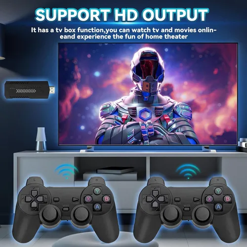 Vista 4 de X2 Plus Retro Gaming Console 256G Compatible 50+ Emulators 4K HD Video Game Stick Plug&Play With Two Wireless Controller