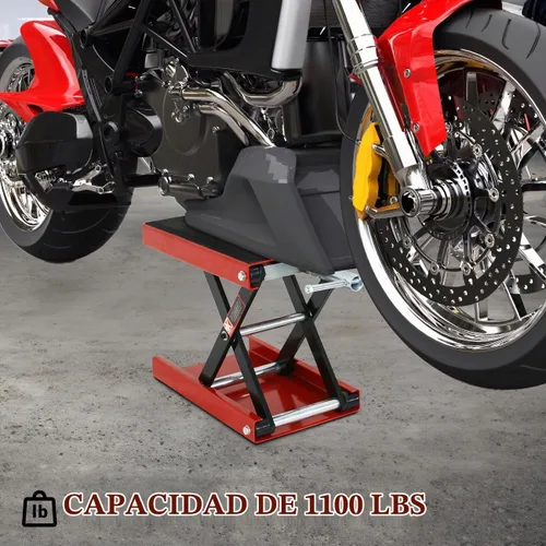 Vista 5 de Elevador de motocicleta de 1100 libras de capacidad, plataforma ancha, centro de motocicleta, elevador de tijera, soporte de elevación