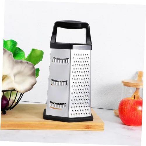 Vista 6 de TIDTALEO Rallador de patatas de queso operado a mano Rallador de caja de 6 lados Trituradora de verduras para uso en cocina