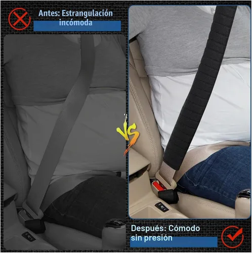 Vista 4 de 2 fundas de cinturón de seguridad extra largas para adultos, funda de cinturón de seguridad de 25 pulgadas, cojín para correa de cinturón