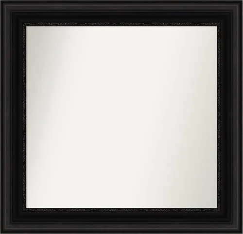 Vista 381 de Amanti Art Espejo personalizado, espejo de baño negro puente, espejo de pared o espejo de tocador de baño sobre el fregadero (26 x 26 pulgadas)