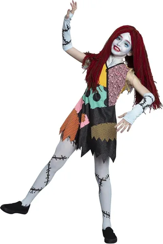 Vista 3 de Amscan Sally Halloween Costume for Kids, Nightmare Before Christmas, Includes Dress, Wig and More
