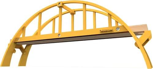 Vista 5 de ORBRIUM Puente de arco de doble tramo súper largo de casi 5 pies de largo para vías de tren de madera de ferrocarril de madera, compatible