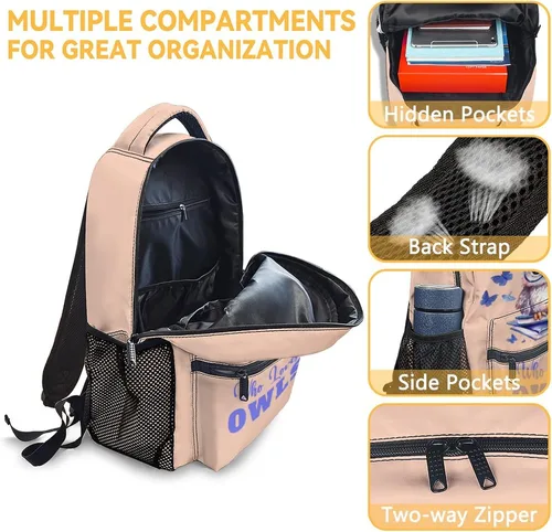 Vista 6 de GIHSWE Mochila de búho para niñas y niños, mochilas de dibujos animados lindas de 16 pulgadas para niños y estudiantes, regalos para los amantes