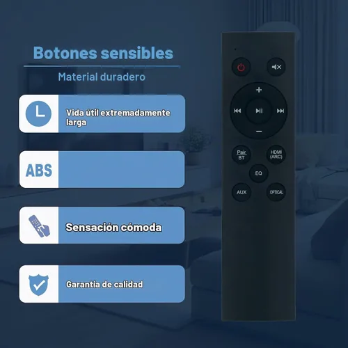 Vista 6 de Reemplazar el control remoto compatible con el altavoz de barra de sonido