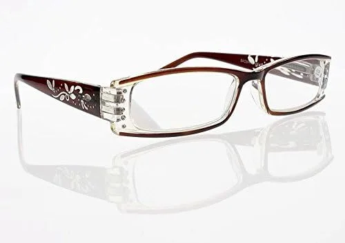 Vista 6 de Gafas de lectura con diseño elegante para mujer con diamantes de imitación y bisagra