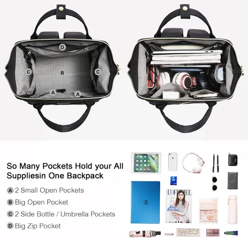 Vista 3 de LOVEVOOK Mini mochila para mujer mochila pequeña para adolescentes linda mochila de moda con puerto de carga USB Mochilas Daypack