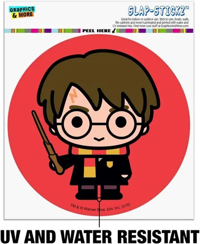 Vista 2 de Harry Potter lindo personaje Chibi coche ventana armario círculo parachoques pegatina
