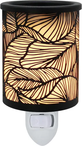 Vista 7 de CVHOMEDECO. Calentador eléctrico de cera para pared, calentador de tarta de metal doble perforado, calentador de velas decorativo para velas