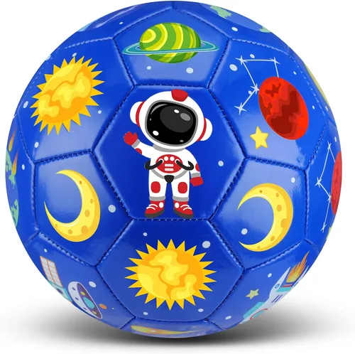 Vista 10 de HyDren Balón de fútbol para niños, tamaño 3 con inflador, diseño oficial de dibujos animados, duradero, para deportes al aire libre, interior, juego