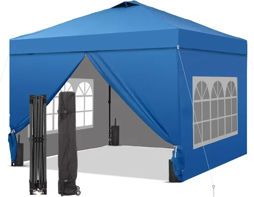 Vista 19 de GDY Tienda de campaña desplegable para exteriores de 8 x 8 pies con una configuración de empuje, kiosco de fácil instalación con 4 paredes laterales