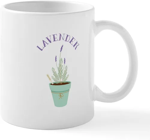 Vista 20 de CafePress Tazas de flores de lavanda 11 oz (11.0 fl oz) Taza de café de cerámica Blanco