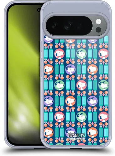 Vista 195 de Head Case Designs Snoopy Deco Dreams - Funda de gel con licencia oficial de Peanuts Blue Pattern [protección de grado militar] compatible con Google