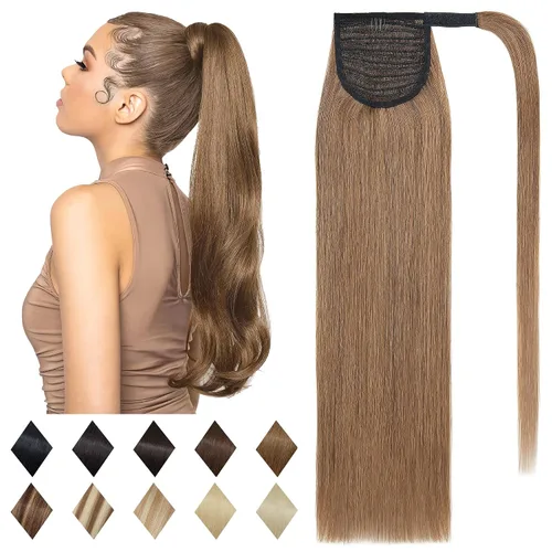 Vista 14 de SEGO Pinza de Gancho Extensión de Cola de Caballo Extensiones de Cabello Humano con Pinza para Cola de Caballo Extensiones de Cabello Real de Cola