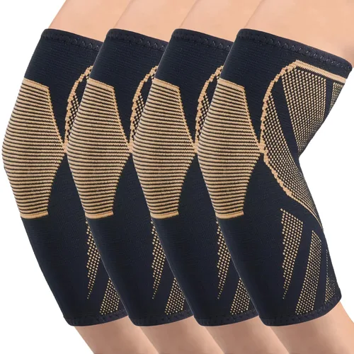 Vista 8 de Protectores de brazo y manga de compresión de codo (1 par), coderas de tenis para tendinitis y codo de tenista, mangas de soporte de brazo