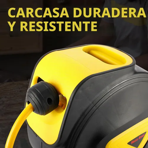 Vista 4 de 8MILELAKE Carrete de manguera de aire retráctil de rebobinado automático para montaje en pared, herramienta para compresor de aire, 33 pies x 5/16