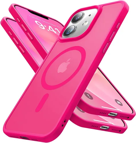 Vista 15 de Funda magnética para iPhone 12 Pro Max, [nunca amarilla] [compatible con MagSafe] Protección militar contra caídas de 10 pies, a prueba de golpes