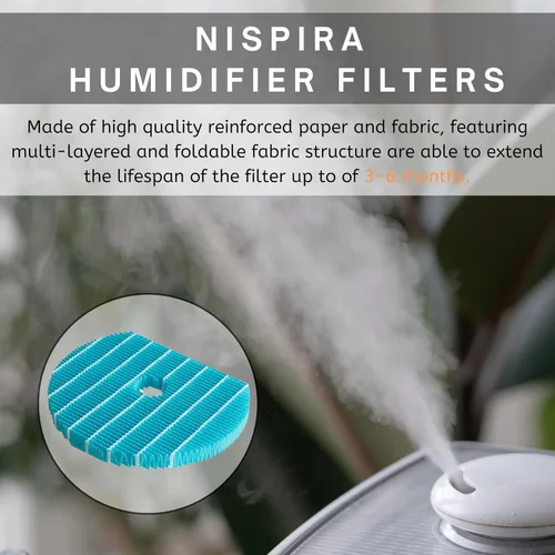 Vista 5 de Nispira Filtro de repuesto de humidificación premium compatible con purificador de aire Sharp Humidificador KC-850U KC-860U. En comparación