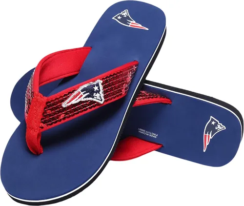 Vista 16 de FOCO Womens NFL Team Logo Sequin Strap Sandals Flip Flops